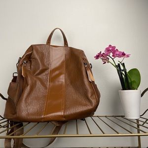 Vegan leather backpack purse